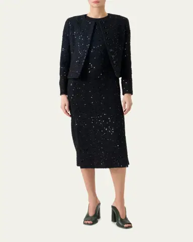 Akris Kelis Sequined Tweed Jacket | Thumbnail 2 Akris Kelis Sequined Tweed Jacket | Thumbnail 2