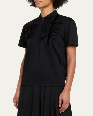 NOIR KEI NINOMIYA Cotton Bow Tie Polo Shirt | Thumbnail 4 NOIR KEI NINOMIYA Cotton Bow Tie Polo Shirt | Thumbnail 4