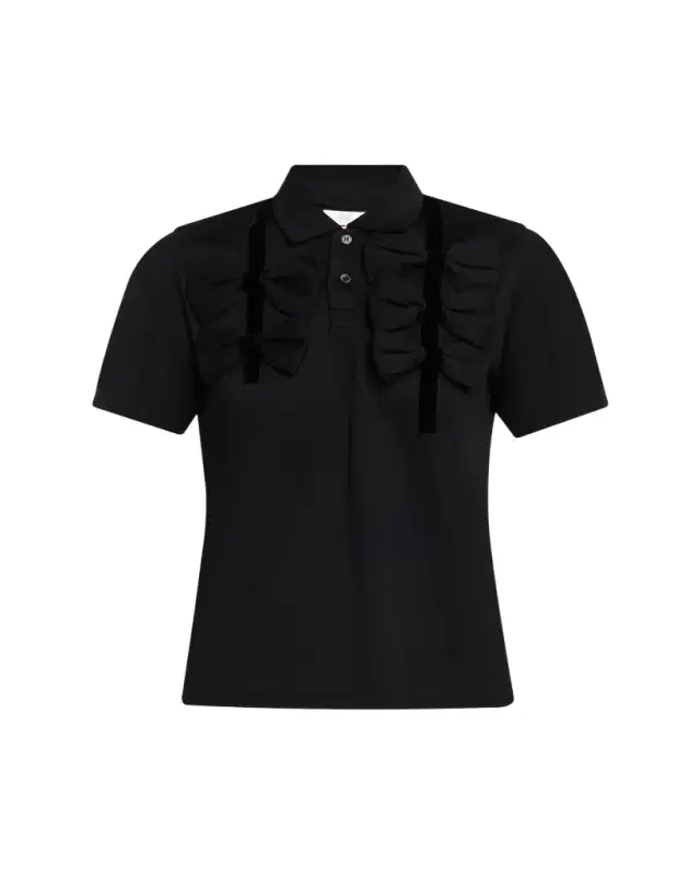 Noir Kei Ninomiya Cotton Bow Tie Polo Shirt