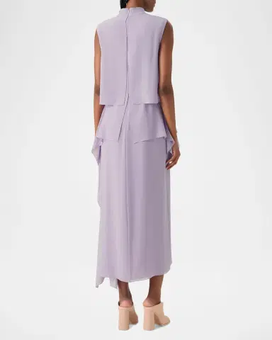 Akris Malva Silk Georgette Layered Dress | Thumbnail 3 Akris Malva Silk Georgette Layered Dress | Thumbnail 3