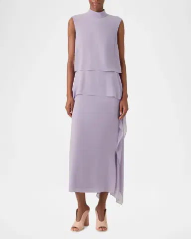Akris Malva Silk Georgette Layered Dress | Thumbnail 4 Akris Malva Silk Georgette Layered Dress | Thumbnail 4