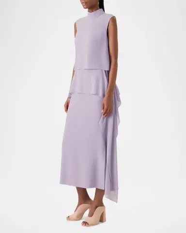 Akris Malva Silk Georgette Layered Dress | Thumbnail 6 Akris Malva Silk Georgette Layered Dress | Thumbnail 6