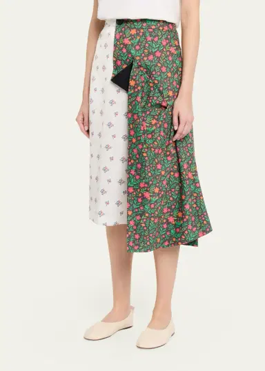 Zomer Floral Asymmetrical Midi Skirt | Thumbnail 4 Zomer Floral Asymmetrical Midi Skirt | Thumbnail 4