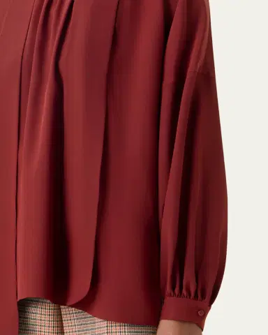 Akris punto Mock-Neck Bow Tie Silk Crepe De Chine Blouse | Thumbnail 5