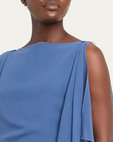 Lanvin Chain-Strap Silk Ruffle Maxi Dress | Thumbnail 5