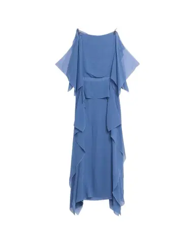 Lanvin Chain-Strap Silk Ruffle Maxi Dress | Thumbnail 1