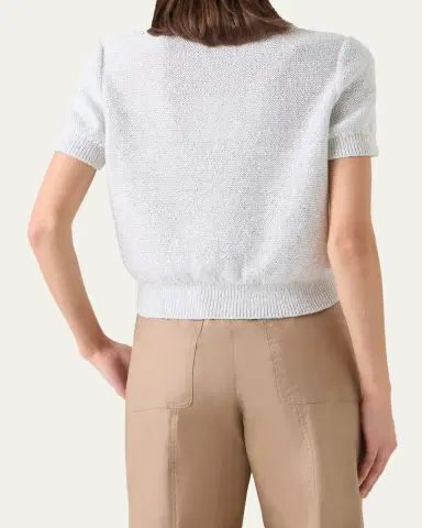 Akris Micro Sequined Short Knit Sweater | Thumbnail 3 Akris Micro Sequined Short Knit Sweater | Thumbnail 3
