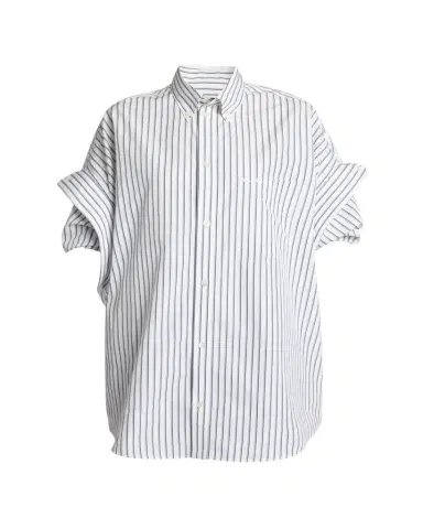 Balenciaga Tucked-Sleeve Striped Poplin Shirt | Thumbnail 1 Balenciaga Tucked-Sleeve Striped Poplin Shirt | Thumbnail 1