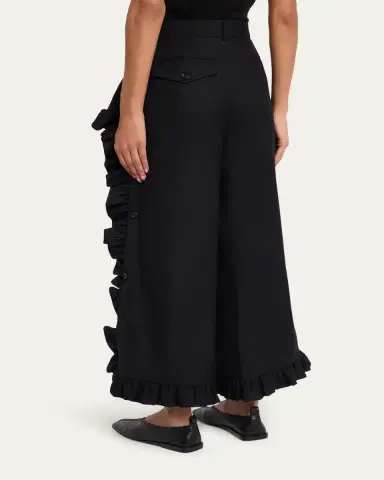 Noir Kei Ninomiya Ruffle Button-Side Wide-Leg Ankle Pants | Thumbnail 3 Noir Kei Ninomiya Ruffle Button-Side Wide-Leg Ankle Pants | Thumbnail 3