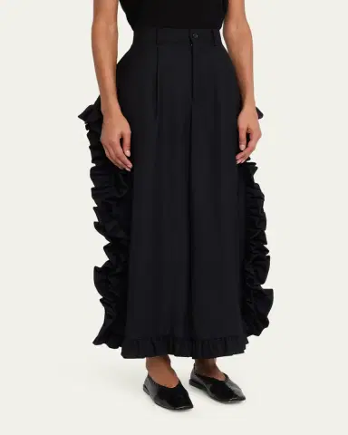 Noir Kei Ninomiya Ruffle Button-Side Wide-Leg Ankle Pants | Thumbnail 4 Noir Kei Ninomiya Ruffle Button-Side Wide-Leg Ankle Pants | Thumbnail 4