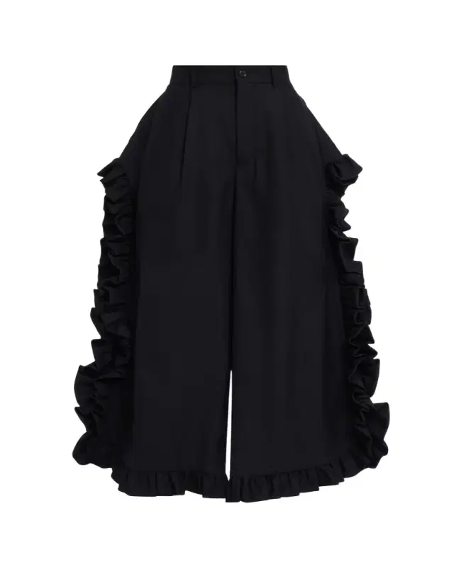 Noir Kei Ninomiya Ruffle Button-Side Wide-Leg Ankle Pants