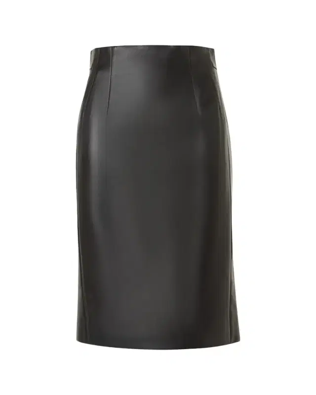 Akris Lamb Nappa Leather Pencil Skirt