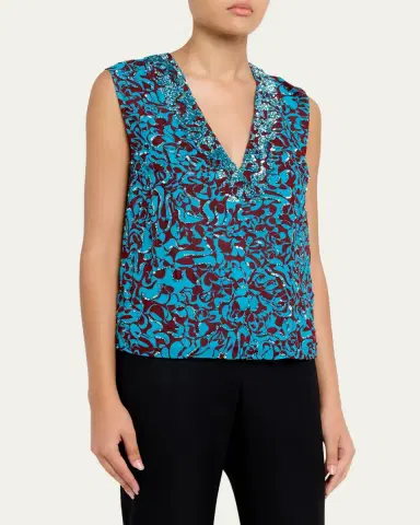 Dries Van Noten V-Neck Sequined Top | Thumbnail 4