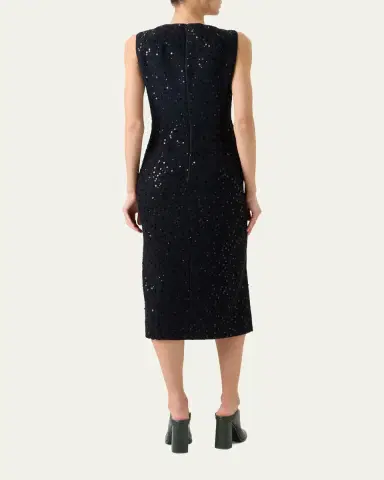 Akris Sequined Tweed Midi Sheath Dress | Thumbnail 3