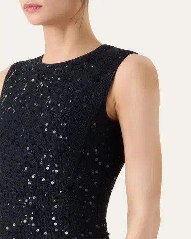 Akris Sequined Tweed Midi Sheath Dress | Thumbnail 5