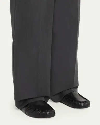 Prada Men's Leather Moc-Toe Mules | Thumbnail 2 Prada Men's Leather Moc-Toe Mules | Thumbnail 2