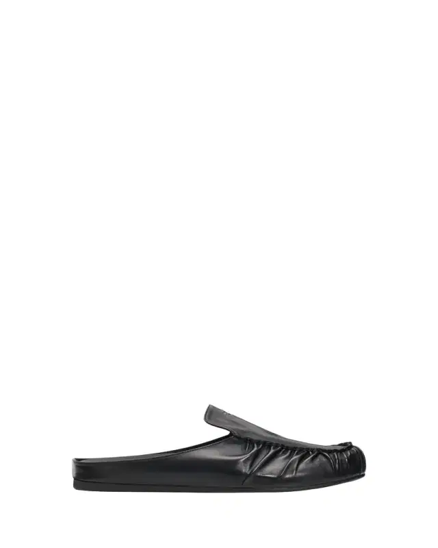 Prada Men's Leather Moc-Toe Mules