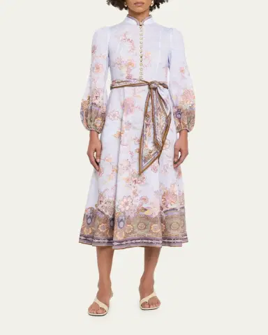 Zimmermann Luna Button Midi Dress | Thumbnail 2