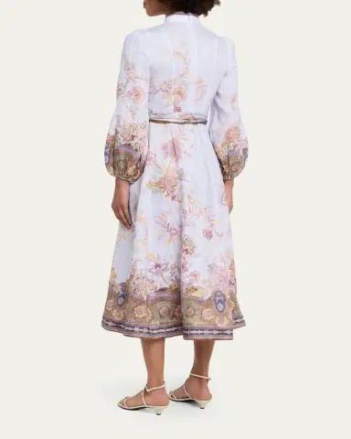 Zimmermann Luna Button Midi Dress | Thumbnail 3