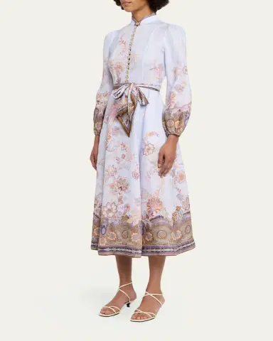 Zimmermann Luna Button Midi Dress | Thumbnail 4