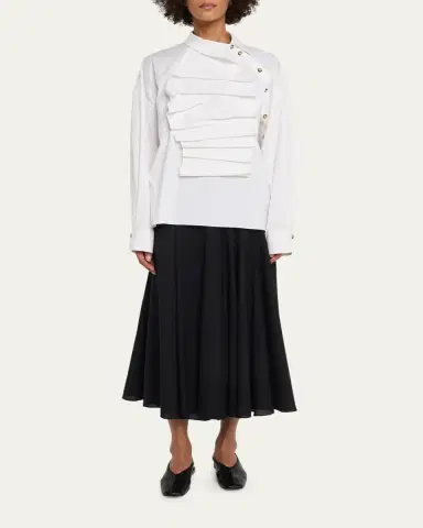A.W.A.K.E. MODE Long-Sleeve Poplin Bib Top | Thumbnail 2 A.W.A.K.E. MODE Long-Sleeve Poplin Bib Top | Thumbnail 2