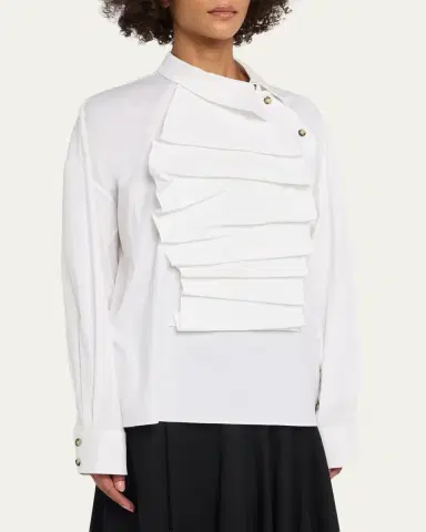 A.W.A.K.E. MODE Long-Sleeve Poplin Bib Top | Thumbnail 4 A.W.A.K.E. MODE Long-Sleeve Poplin Bib Top | Thumbnail 4