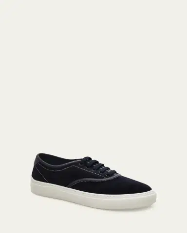 Ferragamo Men's Sunset Suede Low-Top Sneakers | Thumbnail 2