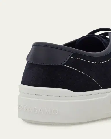 Ferragamo Men's Sunset Suede Low-Top Sneakers | Thumbnail 3