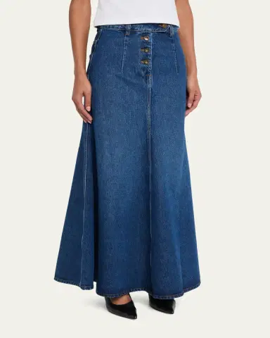 A.W.A.K.E. MODE Cut-Out Denim Maxi Skirt | Thumbnail 4 A.W.A.K.E. MODE Cut-Out Denim Maxi Skirt | Thumbnail 4