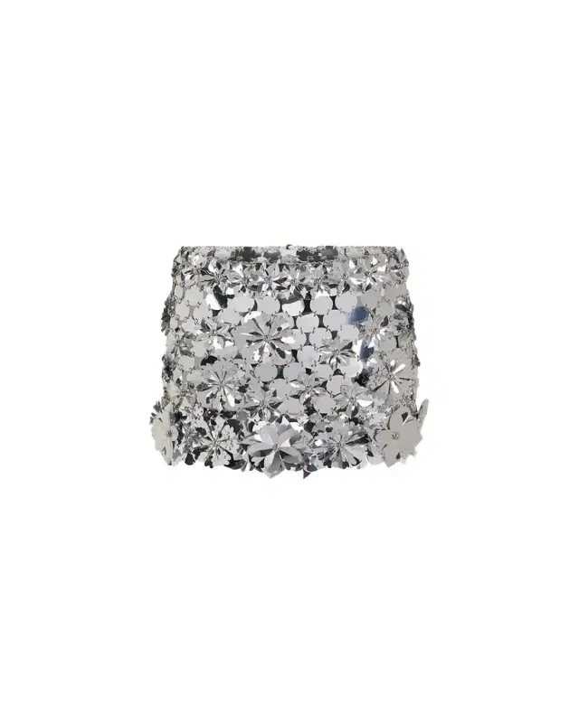 Rabanne Floral Sequined Mini Skirt