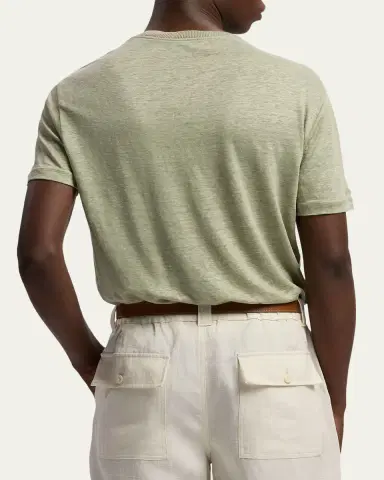 Ralph Lauren Purple Label Men's Linen Jersey Pocket T-Shirt | Thumbnail 3