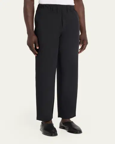 IM MEN Men's Flat Front Elastic-Waistband Trousers | Thumbnail 4