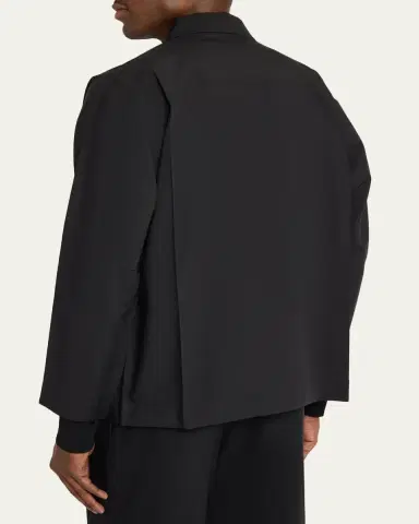 IM MEN Men's Black Flat Loose Fit Jacket | Thumbnail 3 IM MEN Men's Black Flat Loose Fit Jacket | Thumbnail 3