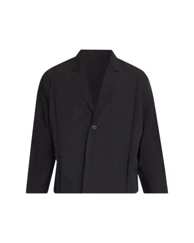 IM MEN Men's Black Flat Loose Fit Jacket