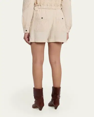 Etoile Isabel Marant Kisha Eyelet-Embroidered Twill Shorts | Thumbnail 3
