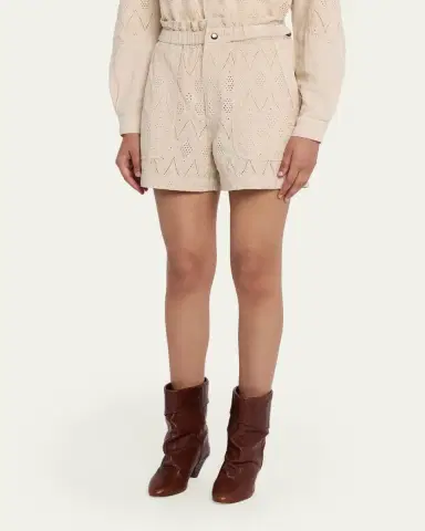 Etoile Isabel Marant Kisha Eyelet-Embroidered Twill Shorts | Thumbnail 4