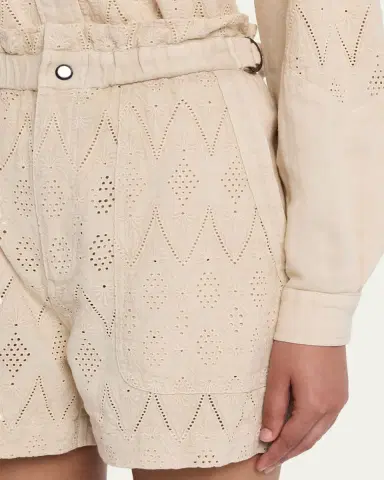 Etoile Isabel Marant Kisha Eyelet-Embroidered Twill Shorts | Thumbnail 5