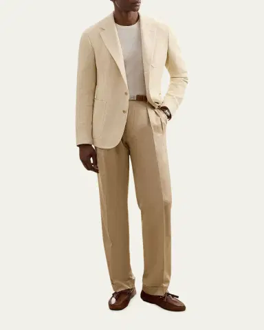 Ralph Lauren Purple Label Men's Cotton Panama Weave Single-Breasted Blazer | Thumbnail 2