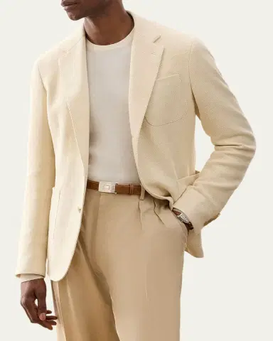 Ralph Lauren Purple Label Men's Cotton Panama Weave Single-Breasted Blazer | Thumbnail 4