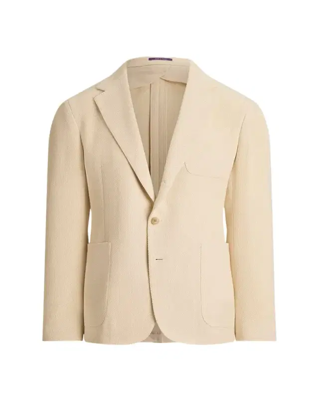 Men's Cotton Panama Weave Single-Breasted Blazer