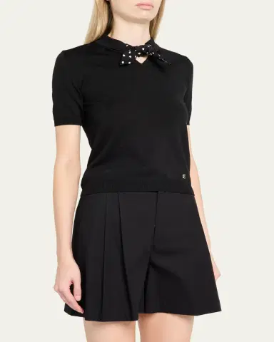 Valentino Garavani Polka Dot Bow Wool Knit Sweater | Thumbnail 4 Valentino Garavani Polka Dot Bow Wool Knit Sweater | Thumbnail 4