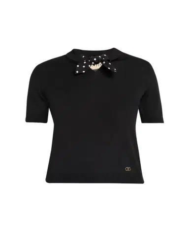 Valentino Garavani Polka Dot Bow Wool Knit Sweater | Thumbnail 1 Valentino Garavani Polka Dot Bow Wool Knit Sweater | Thumbnail 1