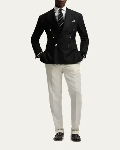 Ralph Lauren Purple Label Zebra-Print Linen Pocket Square | Thumbnail 2