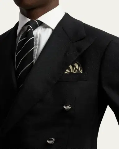 Ralph Lauren Purple Label Zebra-Print Linen Pocket Square | Thumbnail 4