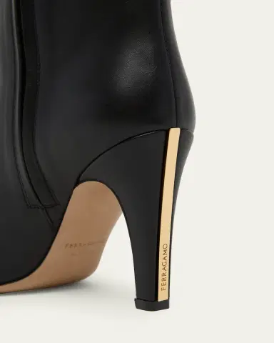 FERRAGAMO 95mm Nylu Leather Knee-High Boots | Thumbnail 3