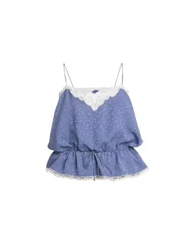 Chloé Lace-Trim Floral Silk Jacquard Sleeveless Top | Thumbnail 1 Chloé Lace-Trim Floral Silk Jacquard Sleeveless Top | Thumbnail 1