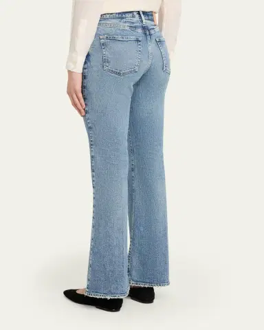 Moussy Vintage Washed Denim Mid-Rise Flared Jeans | Thumbnail 3 Moussy Vintage Washed Denim Mid-Rise Flared Jeans | Thumbnail 3