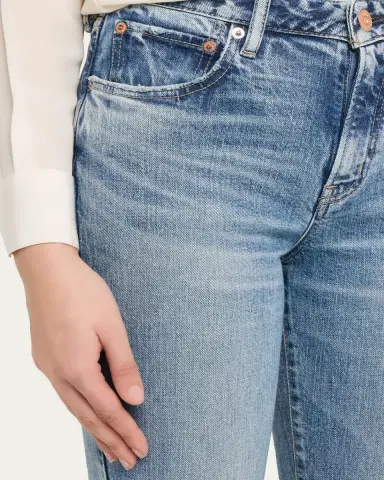 Moussy Vintage Washed Denim Mid-Rise Flared Jeans | Thumbnail 5 Moussy Vintage Washed Denim Mid-Rise Flared Jeans | Thumbnail 5