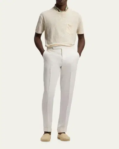 Ralph Lauren Purple Label Men's Linen Jersey Pocket T-Shirt | Thumbnail 2 Ralph Lauren Purple Label Men's Linen Jersey Pocket T-Shirt | Thumbnail 2
