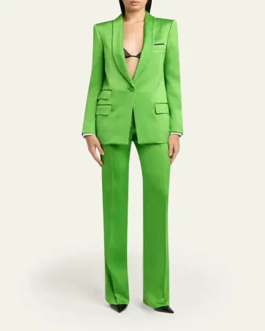 Tom Ford Single-Breasted Silk-Wool Blazer Jacket | Thumbnail 2